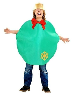 Disfraz bola de navidad verde,7-9 años