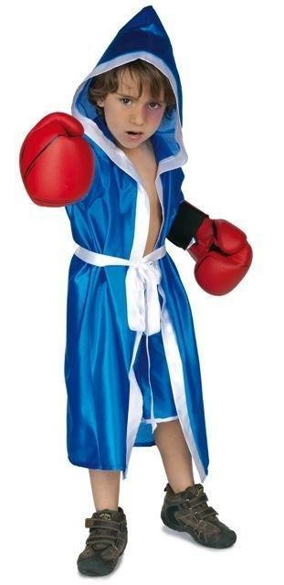 Disfraz de Boxeador Azul con Bata para Hombre