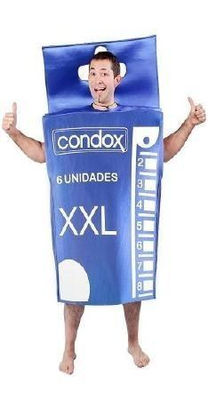 Disfraz caja de preservativos adulto