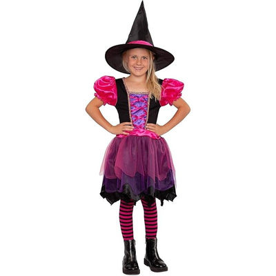 Disfraz de bruja para niña de 4 a 6 años con color