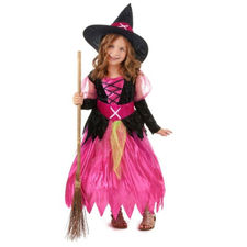 Disfraz de bruja rosa de 4 a 6 años