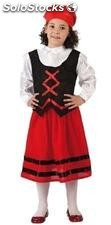 Disfraz pastora rojo y negro t. 10-12 años