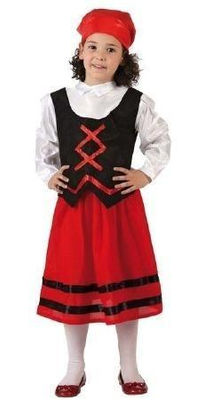Disfraz pastora rojo y negro t. 10-12 años