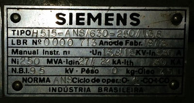 Disjuntor Media 13,8 /15 Kv Siemens 630 A com Cabine ao Tempo - Foto 3