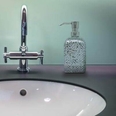 Dispensador jabón baño cristal cromado Anís 450ml - Foto 3
