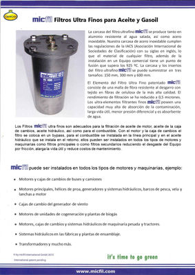 Distribuidor autorizado de Germany MicFil Oil &amp; Gas Filters en Uruguay/Argentina