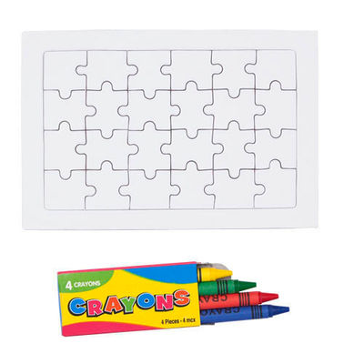 Divertido puzzle de 24 piezas en color blanco. Con caja