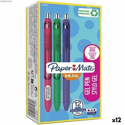 Długopis żelowy Paper Mate Inkjoy TK12 Kolor Zielony Fioletowy Różowy 0,7 mm (12