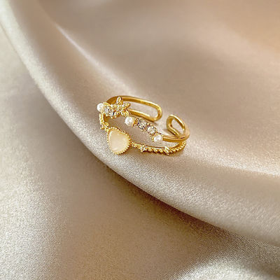 Doce estilo princesa, formato de coração e flor, anéis feminino - Foto 4