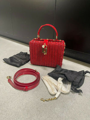 Dolce &amp; Gabbana Wicker Dolce Box Handbag In Red Lady Bag