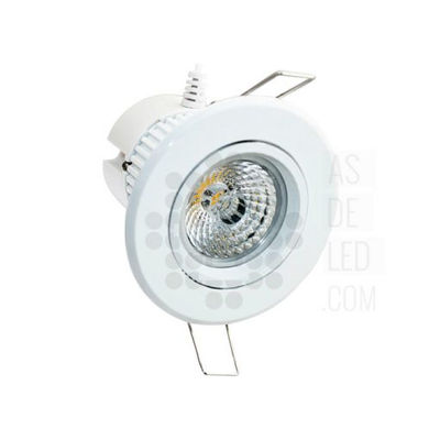 Downlight LED redondo 6W 3000K aluminio blanco