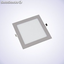 Downlight LED slim cuadrado 12W plata