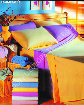 Drap comptoirs de lit en couleur-100%coton