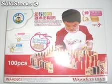 drewniane domino dla dzieci- 100 elementów ( 5146)
