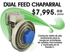 Dual feed chaparral para banda c