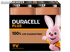 Duracell Batterie Alkaline, E-Block, 6LR61, 9V - Plus, Blister (4-Pack)