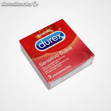 Durex Sensitivo Suave, preservativos em embalagem de 3 pçs.