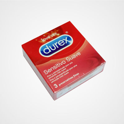 Durex Sensitivo Suave, preservativos em embalagem de 3 pçs.