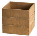 Duże, kwadratowe, postarzane drewniane pudełko
