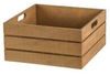 Duże kwadratowe, postarzane drewniane pudełko z uchwytem