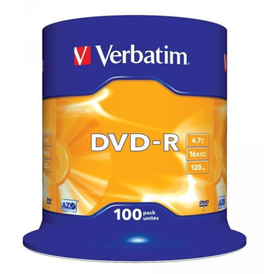 DVD-r 4.7GB Verbatim 16x 100er Cakebox 43549