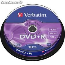 DVD+r 4.7GB Verbatim 16x 10er Cakebox 43498