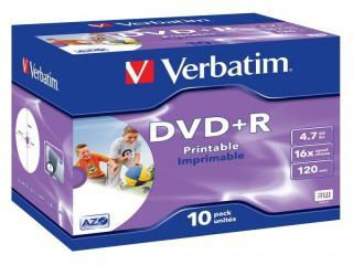 DVD+R 4.7GB Verbatim 16x Inkjet white Full Surface 10er Jewel Case 43508 - Foto 3