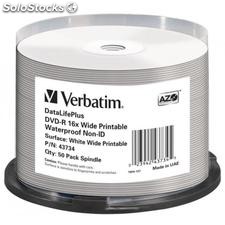 DVD-R 4.7GB Verbatim 16x Inkjet white Full Surface Glossy 50er Cakebox 43734