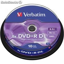 DVD+r 8.5GB Verbatim 8x dl 10 cb 43666