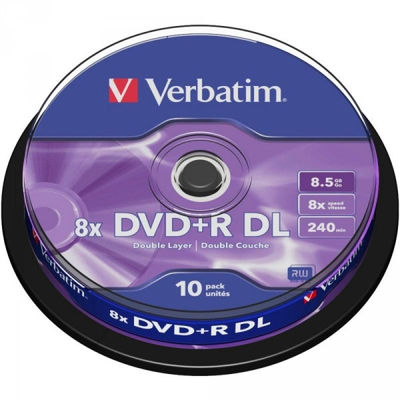 DVD+r 8.5GB Verbatim 8x dl 10 cb 43666