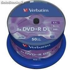 DVD+r 8.5GB Verbatim 8x dl Mattsilver sf 50 cb 43758