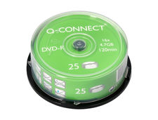 Dvd-r q-connect capacidad 4,7gb duracion 120min velocidad 16x bote de 25
