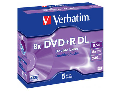 Dvd+r verbatim doble capa capacidad 8.5gb velocidad 8x 240 min pack de 5 - Foto 2