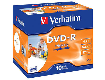 Dvd-r verbatim imprimible capacidad 4.7gb velocidad 16x 120 min pack de 10 - Foto 2
