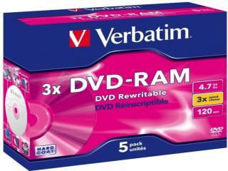 DVD-ram 4.7GB Verbatim 3x 5er Jewel Case 43450 - Foto 3