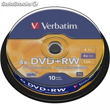 DVD+rw 4.7GB Verbatim 4x 10er Cakebox 43488