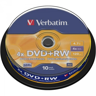 DVD+rw 4.7GB Verbatim 4x 10er Cakebox 43488 - Foto 2