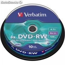 DVD-rw 4.7GB Verbatim 4x 10er Cakebox 43552