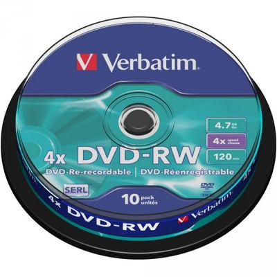 DVD-rw 4.7GB Verbatim 4x 10er Cakebox 43552 - Foto 2