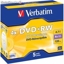 DVD+rw 4.7GB Verbatim 4x 5er Jewel Case 43229