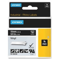 Dymo 1805436 IND Rhino cinta vinilo blanco sobre negro 19 mm (original)