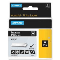 Dymo 1805437 IND Rhino cinta vinilo blanco sobre negro 9 mm (original)