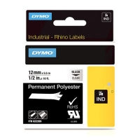 Dymo 622289 IND Rhino cinta permanente poliéster transparente 12 mm (original)