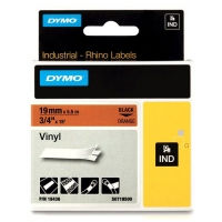 Dymo S0718500 / 18436 IND Rhino cinta vinilo negro sobre naranja 19 mm