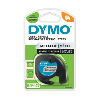 Dymo S0721730 / 91208 cinta negro sobre plateado 12 mm (original)