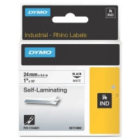 Dymo S0773860 / 1734821 IND Rhino cinta autolaminable negro sobre blanco 24 mm