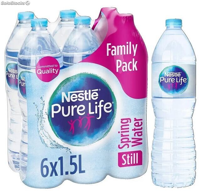 Eau plate Nestlé Pure Life, en bouteille, lot de 6 x 1,5 L - Eaux
