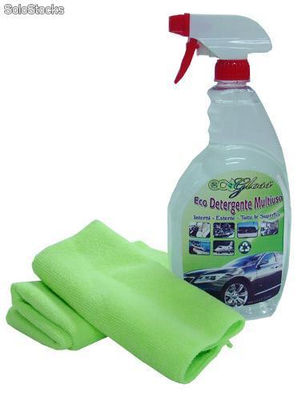 Eco Detergente multiuso + 2 panni in microfibra professionali