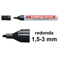 Edding 3000 Rotulador permanente negro de punta redonda (1,5-3 mm)