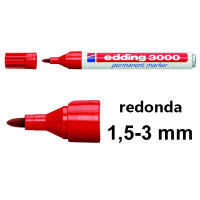 Edding 3000 Rotulador permanente rojo de punta redonda (1,5-3 mm)